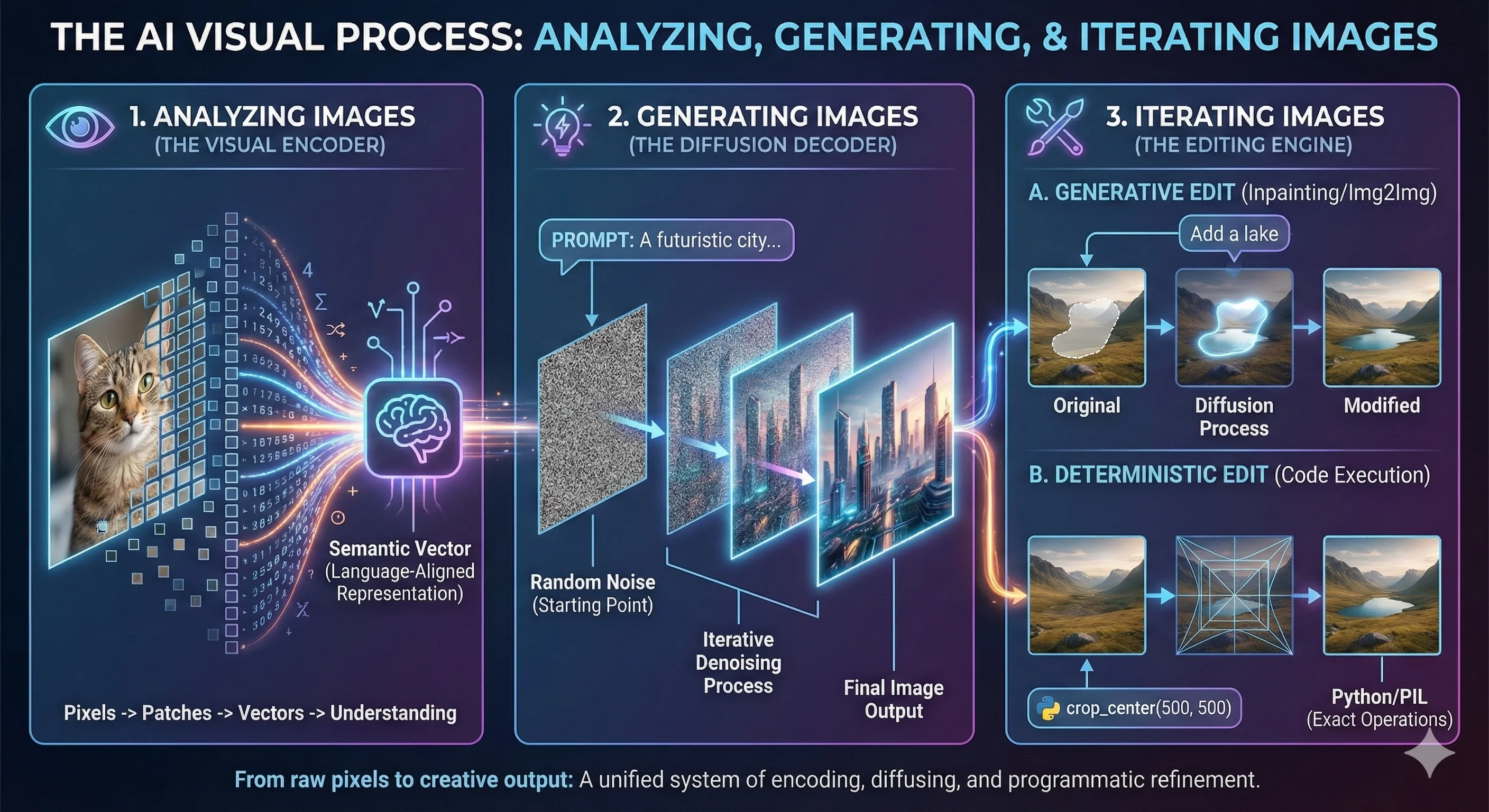 AI Visual Process: Analyze, Generate, Iterate